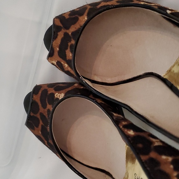 MICHAEL KORS haircalf leopard print platform heels 5.5 - Picture 10 of 13